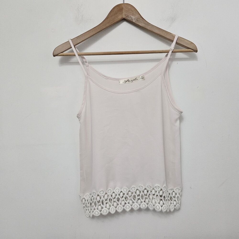 LIBERTY LOVE Women's Pink Transparent Cropped Tank Top Size XS